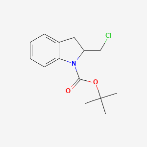 molecular formula C14H18ClNO2 B12972862 tert-Butyl 2-(chloromethyl)indoline-1-carboxylate 