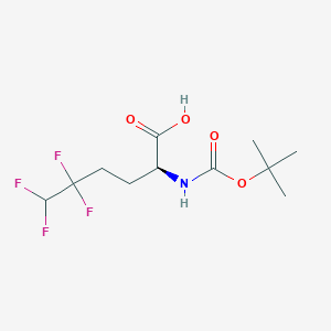 molecular formula C11H17F4NO4 B12972887 (S)-2-((tert-Butoxycarbonyl)amino)-5,5,6,6-tetrafluorohexanoic acid 