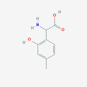 molecular formula C9H11NO3 B12972929 2-Amino-2-(2-hydroxy-4-methylphenyl)acetic acid 
