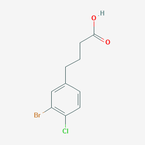 molecular formula C10H10BrClO2 B12972940 4-(3-Bromo-4-chlorophenyl)butanoic acid 