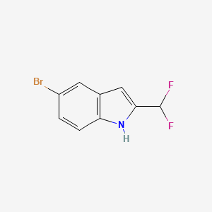 molecular formula C9H6BrF2N B12972952 5-Bromo-2-(difluoromethyl)-1H-indole 