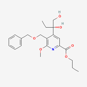 molecular formula C22H29NO6 B12972984 (S)-Propyl 5-((benzyloxy)methyl)-4-(1,2-dihydroxybutan-2-yl)-6-methoxypicolinate 
