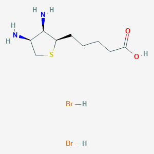 molecular formula C9H20Br2N2O2S B12973045 5-((2R,3R,4S)-3,4-Diaminotetrahydrothiophen-2-yl)pentanoic acid dihydrobromide 