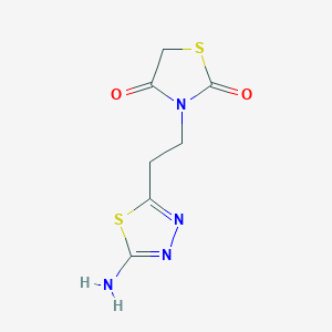 molecular formula C7H8N4O2S2 B1297314 3-[2-(5-Amino-[1,3,4]thiadiazol-2-yl)-ethyl]-thiazolidine-2,4-dione CAS No. 448917-02-0