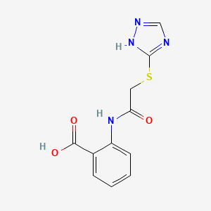 molecular formula C11H10N4O3S B1297318 2-[2-(2H-[1,2,4]Triazol-3-ylsulfanyl)-acetylamino]-benzoic acid CAS No. 24706-62-5