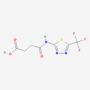 molecular formula C7H6F3N3O3S B1297324 N-(5-三氟甲基-[1,3,4]噻二唑-2-基)-琥珀酰胺酸 CAS No. 797806-64-5