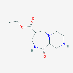 molecular formula C11H19N3O3 B12973247 ethyl 9-oxodecahydro-1H-pyrido[3,4-c]azepine-6-carboxylate 