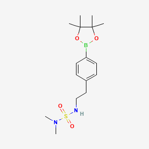 molecular formula C16H27BN2O4S B12973275 N,N-Dimethyl-N'-[2-[4-(4,4,5,5-tetramethyl-1,3,2-dioxaborolan-2-yl)phenyl]ethyl]-Sulfamide 