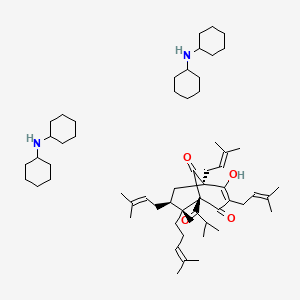 molecular formula C59H98N2O4 B12973286 N-cyclohexylcyclohexanamine;(1R,5R,7S,8R)-4-hydroxy-8-methyl-3,5,7-tris(3-methylbut-2-enyl)-8-(4-methylpent-3-enyl)-1-(2-methylpropanoyl)bicyclo[3.3.1]non-3-ene-2,9-dione 