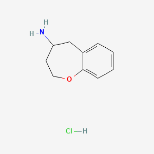 molecular formula C10H14ClNO B12973315 2,3,4,5-Tetrahydrobenzo[b]oxepin-4-amine hydrochloride 