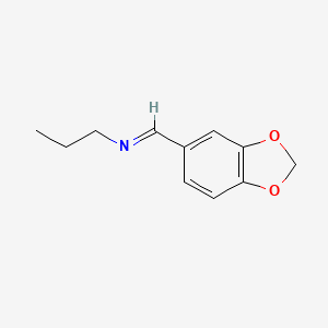 molecular formula C11H13NO2 B12973345 1-Propanamine, N-(1,3-benzodioxol-5-ylmethylene)- CAS No. 96939-91-2