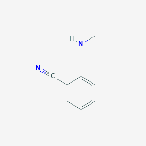 molecular formula C11H14N2 B12973358 2-(2-(Methylamino)propan-2-yl)benzonitrile 