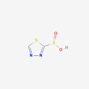 molecular formula C2H2N2O2S2 B12973370 1,3,4-Thiadiazole-2-sulfinic acid 