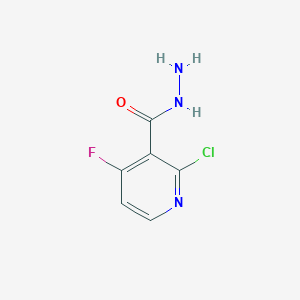 molecular formula C6H5ClFN3O B12973402 2-Chloro-4-fluoronicotinohydrazide 