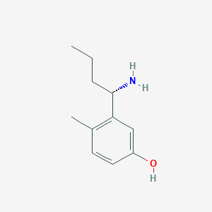 molecular formula C11H17NO B12973433 (S)-3-(1-Aminobutyl)-4-methylphenol 
