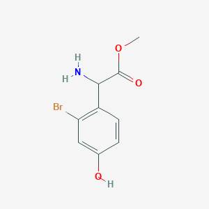 molecular formula C9H10BrNO3 B12973442 Methyl 2-amino-2-(2-bromo-4-hydroxyphenyl)acetate 