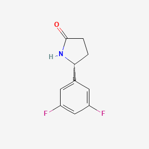 molecular formula C10H9F2NO B12973457 (R)-5-(3,5-Difluorophenyl)pyrrolidin-2-one 