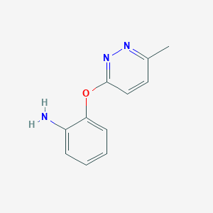 molecular formula C11H11N3O B12973464 2-((6-Methylpyridazin-3-yl)oxy)aniline 
