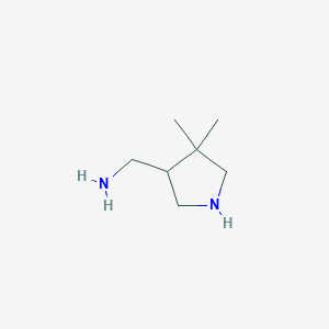 molecular formula C7H16N2 B12973487 (4,4-Dimethylpyrrolidin-3-yl)methanamine 
