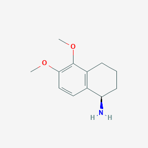 molecular formula C12H17NO2 B12973501 (R)-5,6-Dimethoxy-1,2,3,4-tetrahydronaphthalen-1-amine 