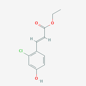 molecular formula C11H11ClO3 B12973516 Ethyl (E)-3-(2-chloro-4-hydroxyphenyl)acrylate 