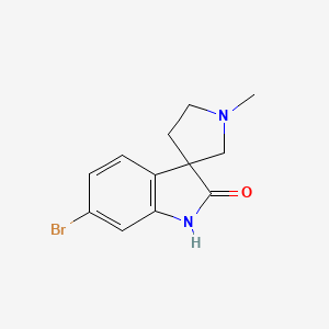 molecular formula C12H13BrN2O B12973528 6-Bromo-1'-methylspiro[indoline-3,3'-pyrrolidin]-2-one 