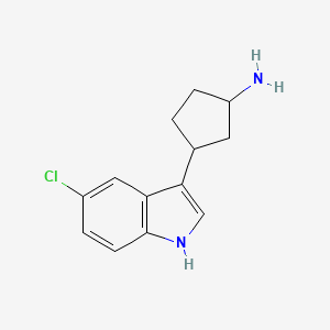 molecular formula C13H15ClN2 B12973538 3-(5-Chloro-1H-indol-3-yl)cyclopentan-1-amine 