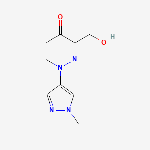 molecular formula C9H10N4O2 B12973546 3-(hydroxymethyl)-1-(1-methyl-1H-pyrazol-4-yl)pyridazin-4(1H)-one 
