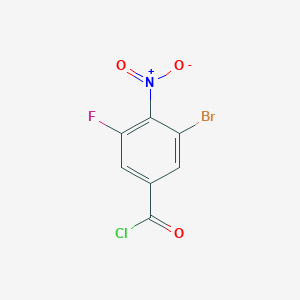molecular formula C7H2BrClFNO3 B12973558 3-Bromo-5-fluoro-4-nitrobenzoyl chloride 