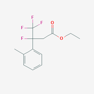molecular formula C13H14F4O2 B12973565 Ethyl 3,4,4,4-tetrafluoro-3-(o-tolyl)butanoate 