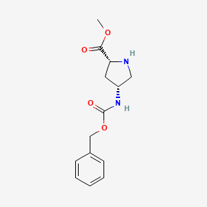 molecular formula C14H18N2O4 B12973606 Methyl (2R,4R)-4-(((benzyloxy)carbonyl)amino)pyrrolidine-2-carboxylate CAS No. 1279200-57-5