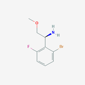 molecular formula C9H11BrFNO B12973629 (S)-1-(2-Bromo-6-fluorophenyl)-2-methoxyethanamine 