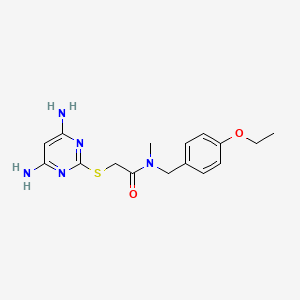 molecular formula C16H21N5O2S B12973637 2-((4,6-Diaminopyrimidin-2-yl)thio)-N-(4-ethoxybenzyl)-N-methylacetamide 