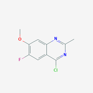 molecular formula C10H8ClFN2O B12973670 4-Chloro-6-fluoro-7-methoxy-2-methylquinazoline 