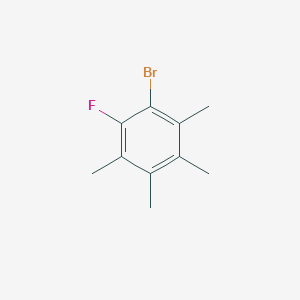 molecular formula C10H12BrF B12973690 1-Bromo-2-fluoro-3,4,5,6-tetramethylbenzene 
