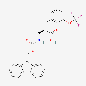 molecular formula C26H22F3NO5 B12973693 (R)-3-((((9H-Fluoren-9-yl)methoxy)carbonyl)amino)-2-(3-(trifluoromethoxy)benzyl)propanoic acid 