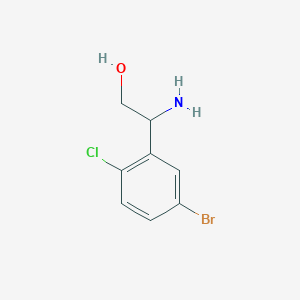molecular formula C8H9BrClNO B12973733 2-Amino-2-(5-bromo-2-chlorophenyl)ethan-1-ol 