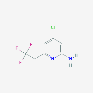 molecular formula C7H6ClF3N2 B12973771 4-Chloro-6-(2,2,2-trifluoroethyl)pyridin-2-amine 