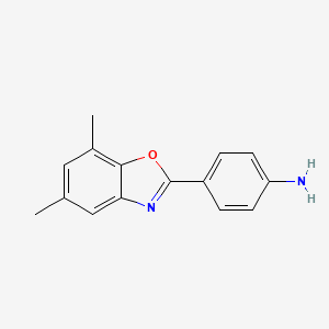 4-(5,7-Dimethyl-1,3-benzoxazol-2-yl)aniline