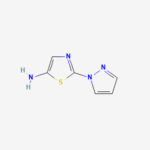 molecular formula C6H6N4S B12973826 2-(1H-Pyrazol-1-yl)thiazol-5-amine 