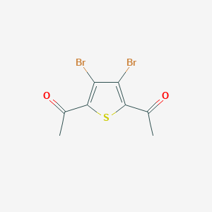 molecular formula C8H6Br2O2S B12973846 1,1'-(3,4-Dibromothiophene-2,5-diyl)bis(ethan-1-one) 