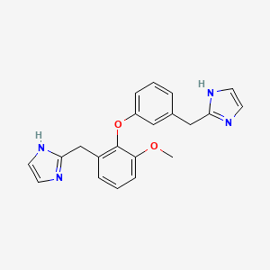 molecular formula C21H20N4O2 B12973853 2-(3-(2-((1H-Imidazol-2-yl)methyl)-6-methoxyphenoxy)benzyl)-1H-imidazole CAS No. 100108-65-4
