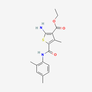 molecular formula C17H20N2O3S B1297386 Ethyl 2-amino-5-[(2,4-dimethylphenyl)carbamoyl]-4-methylthiophene-3-carboxylate CAS No. 329082-05-5
