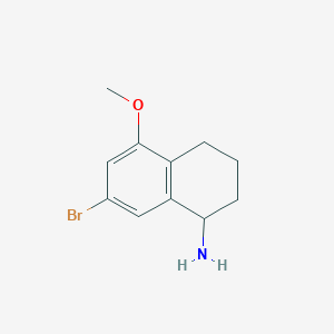 molecular formula C11H14BrNO B12973872 7-Bromo-5-methoxy-1,2,3,4-tetrahydronaphthalen-1-amine 