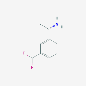 molecular formula C9H11F2N B12973883 (S)-1-(3-(Difluoromethyl)phenyl)ethan-1-amine 