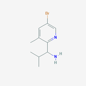 molecular formula C10H15BrN2 B12973904 1-(5-Bromo-3-methylpyridin-2-yl)-2-methylpropan-1-amine 