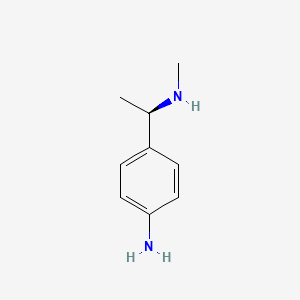 molecular formula C9H14N2 B12973906 (R)-4-(1-(Methylamino)ethyl)aniline 