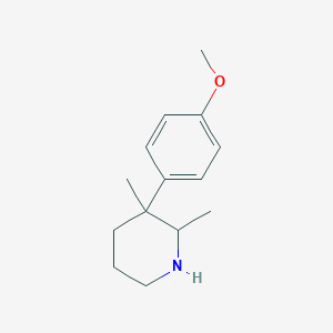 molecular formula C14H21NO B12973937 3-(4-Methoxyphenyl)-2,3-dimethylpiperidine 