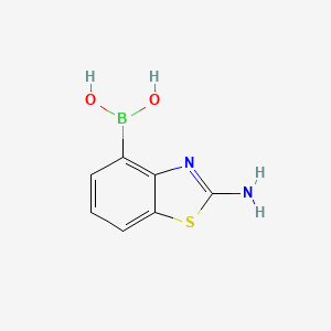 molecular formula C7H7BN2O2S B12973975 (2-Aminobenzo[d]thiazol-4-yl)boronic acid 