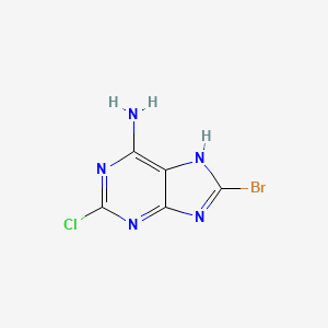 molecular formula C5H3BrClN5 B12974026 8-Bromo-2-chloro-9H-purin-6-amine 